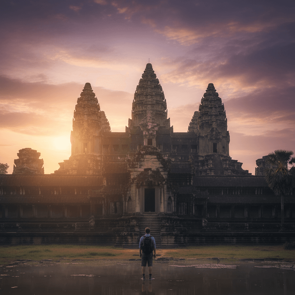 Angkor Wat temple at sunrise